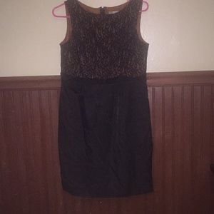 Black and brown lace dress.